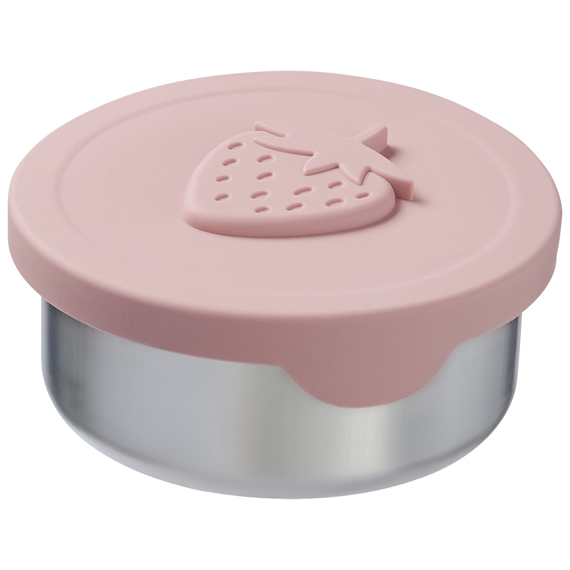 Topolino Pure Collection Runde Brotdose aus Edelstahl rosa / silber