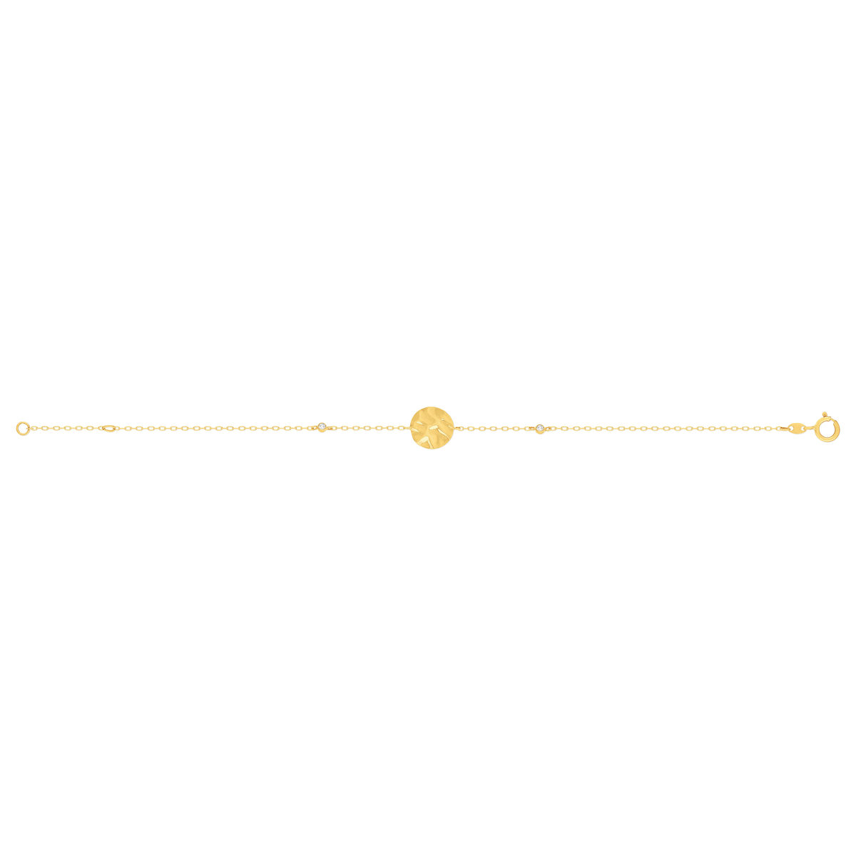 Bracelet or 375 jaune zirconias 18 cm