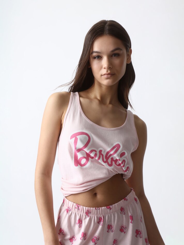 Conjunto de pijama estampado da Barbie - Rosa