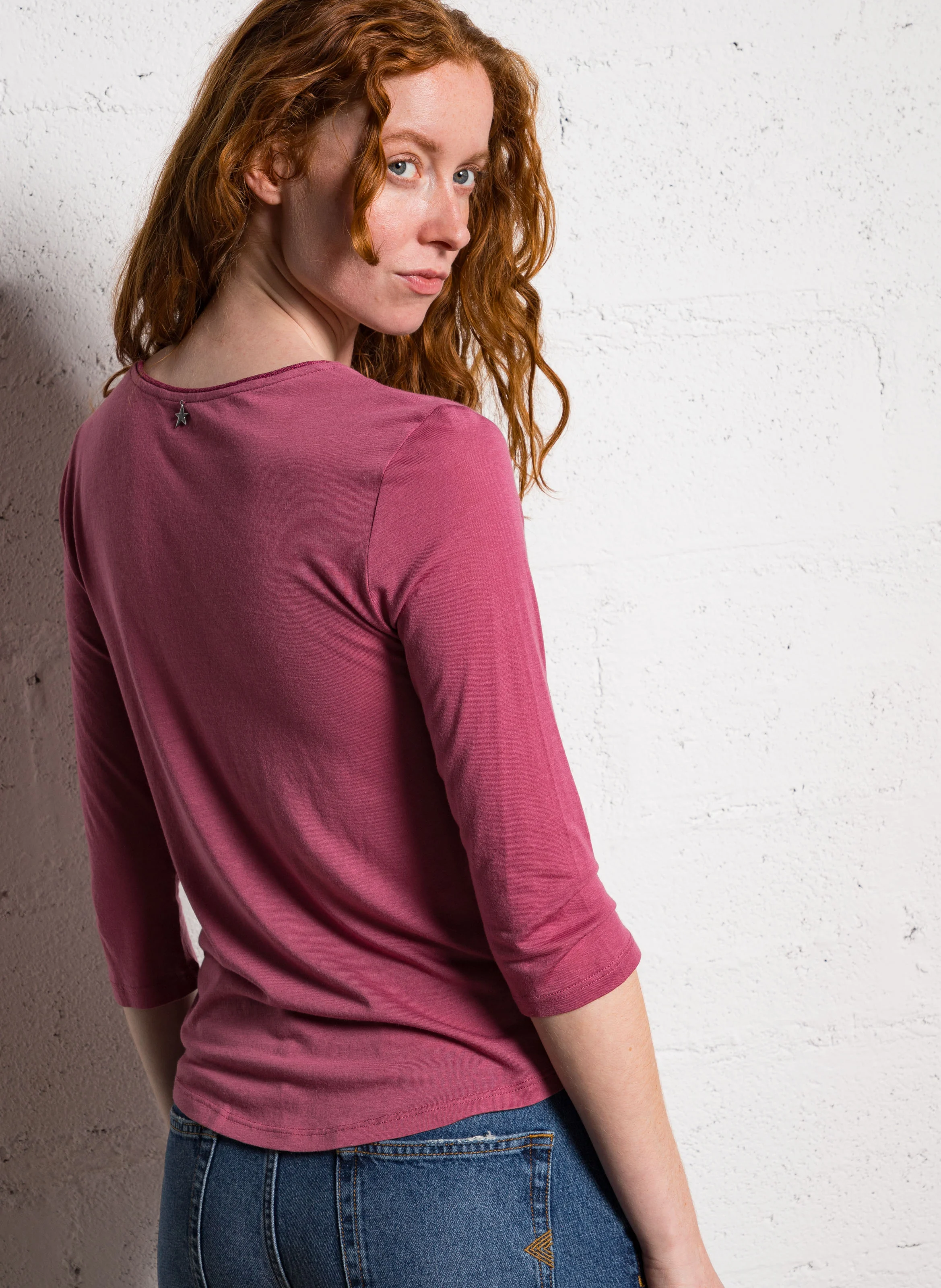 TASSIANE - Tee-shirt droit manches 3/4 | Rouge
