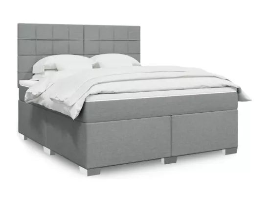 Sommier à lattes de lit avec matelas Gris clair 180x200cm Tissu