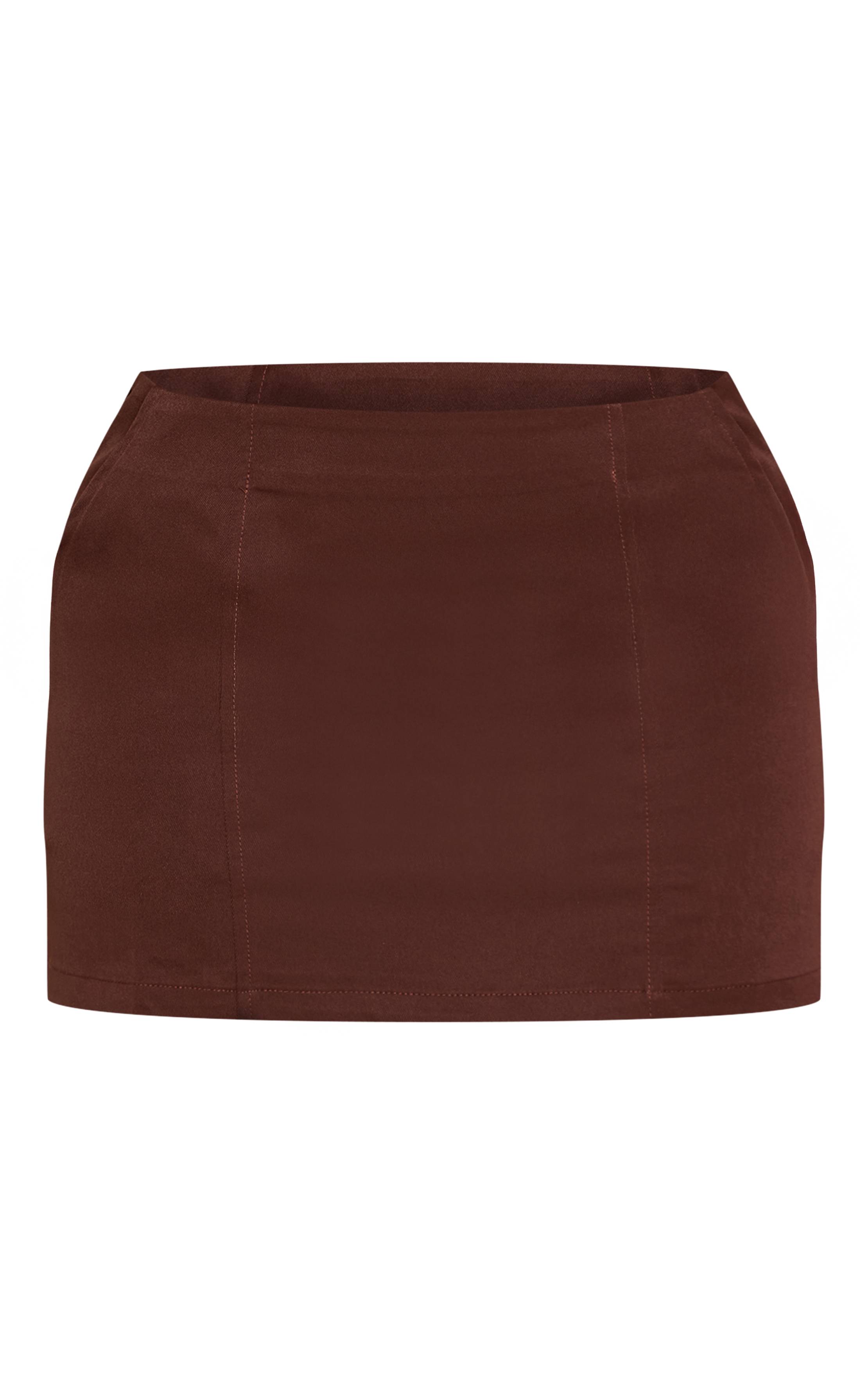 Chocolat Mini-jupe Ajustée Avec Détails De Coutures Co-ord Petite