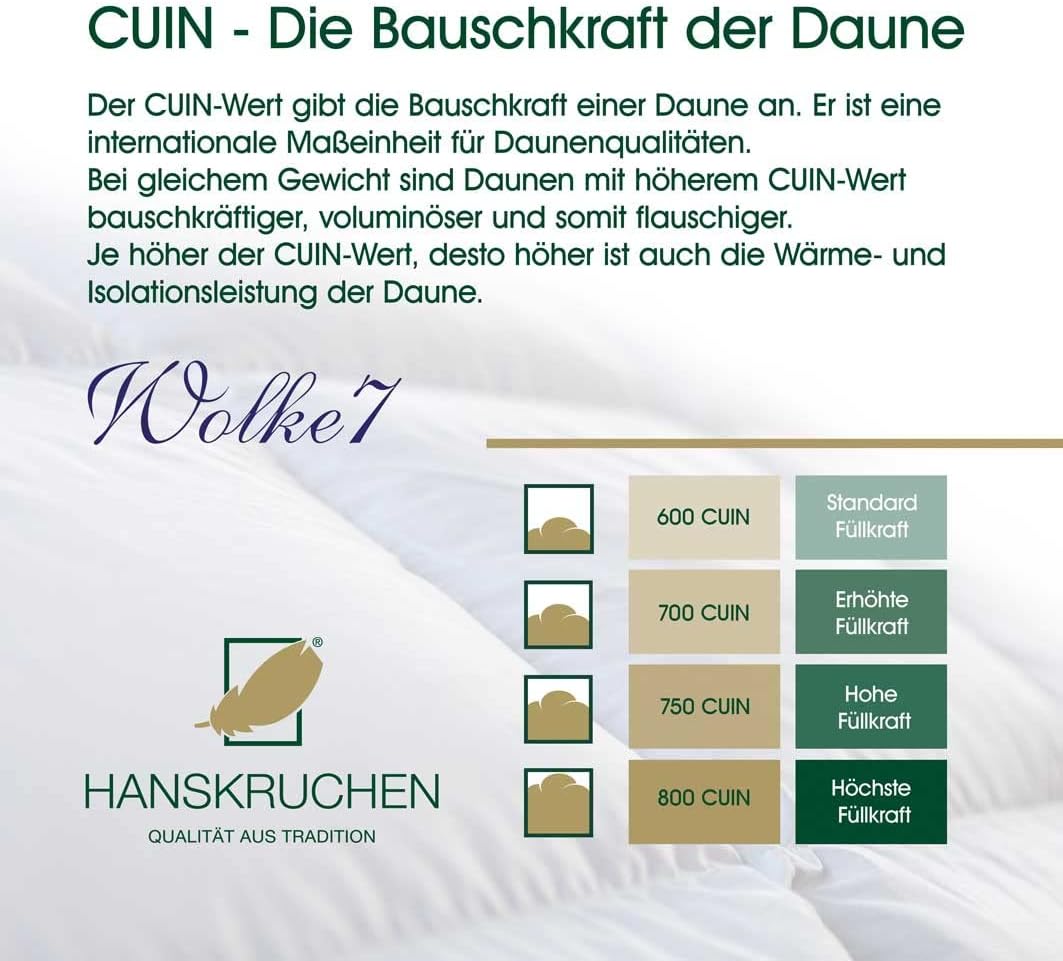 Wolke 7 Bettdecke 135x200 cm - Extra leicht / Sommer - Made in Germany Kassettendecke aus 100% Baumwolle - Allergiker geeignet