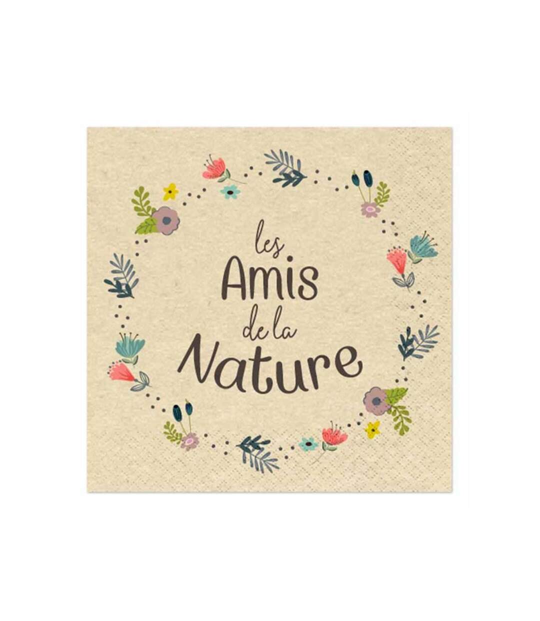 Paris Prix - Lot De 20 Serviettes En Papier amis Nature 33x33cm Naturel