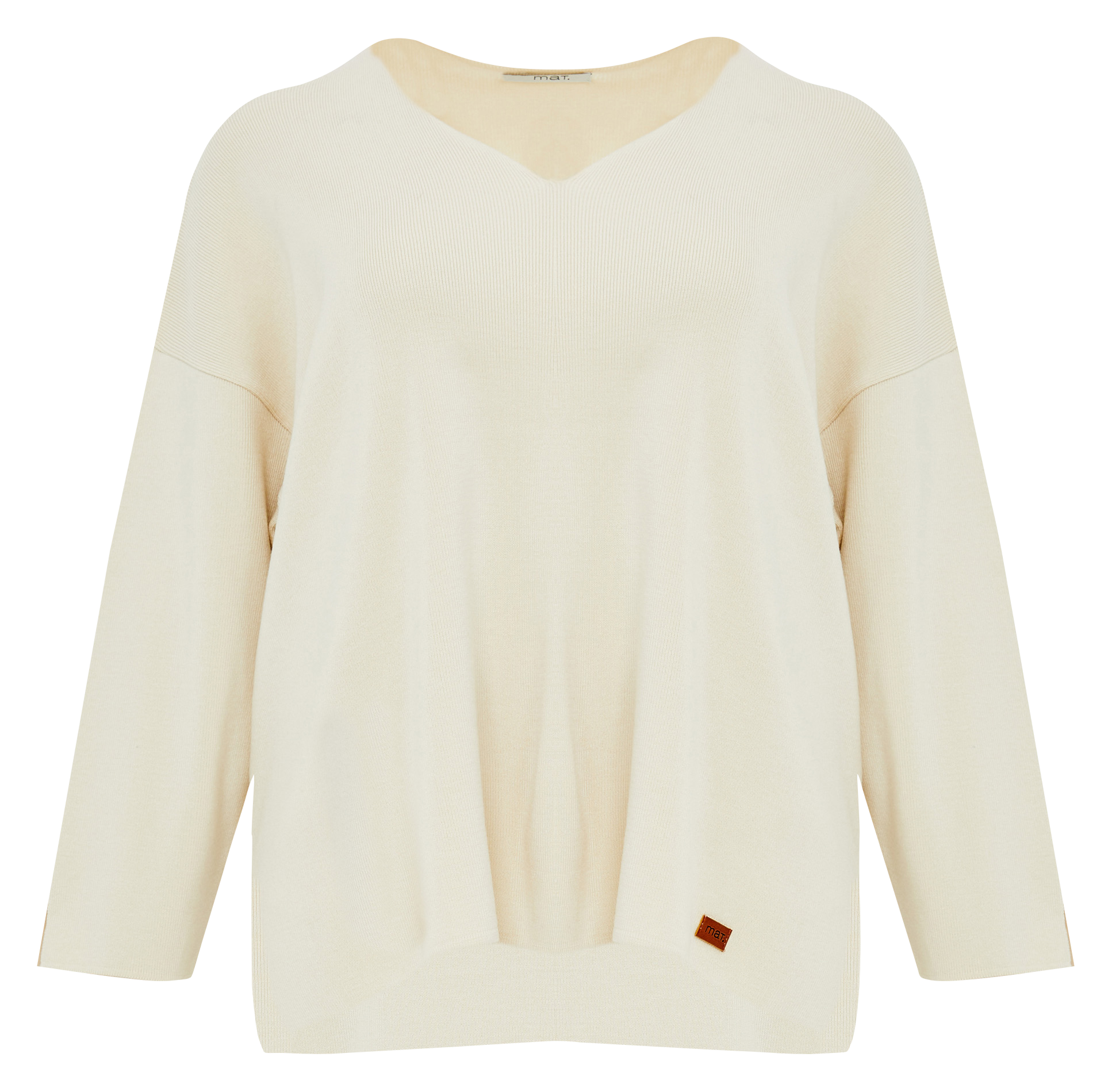 Pull col v ample | Beige