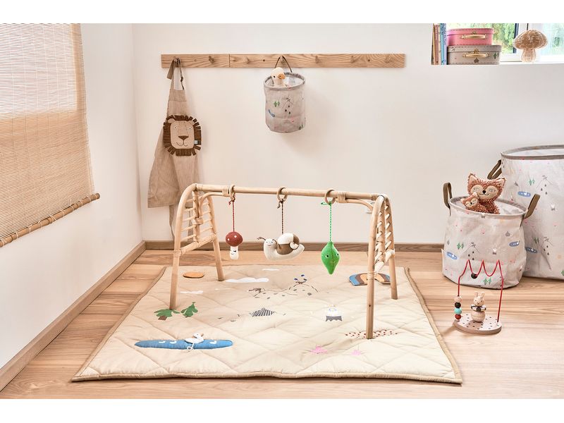 OYOY Krabbeldecke Wald 102 x 102 cm, Beige Kinder-Krabbeldecke