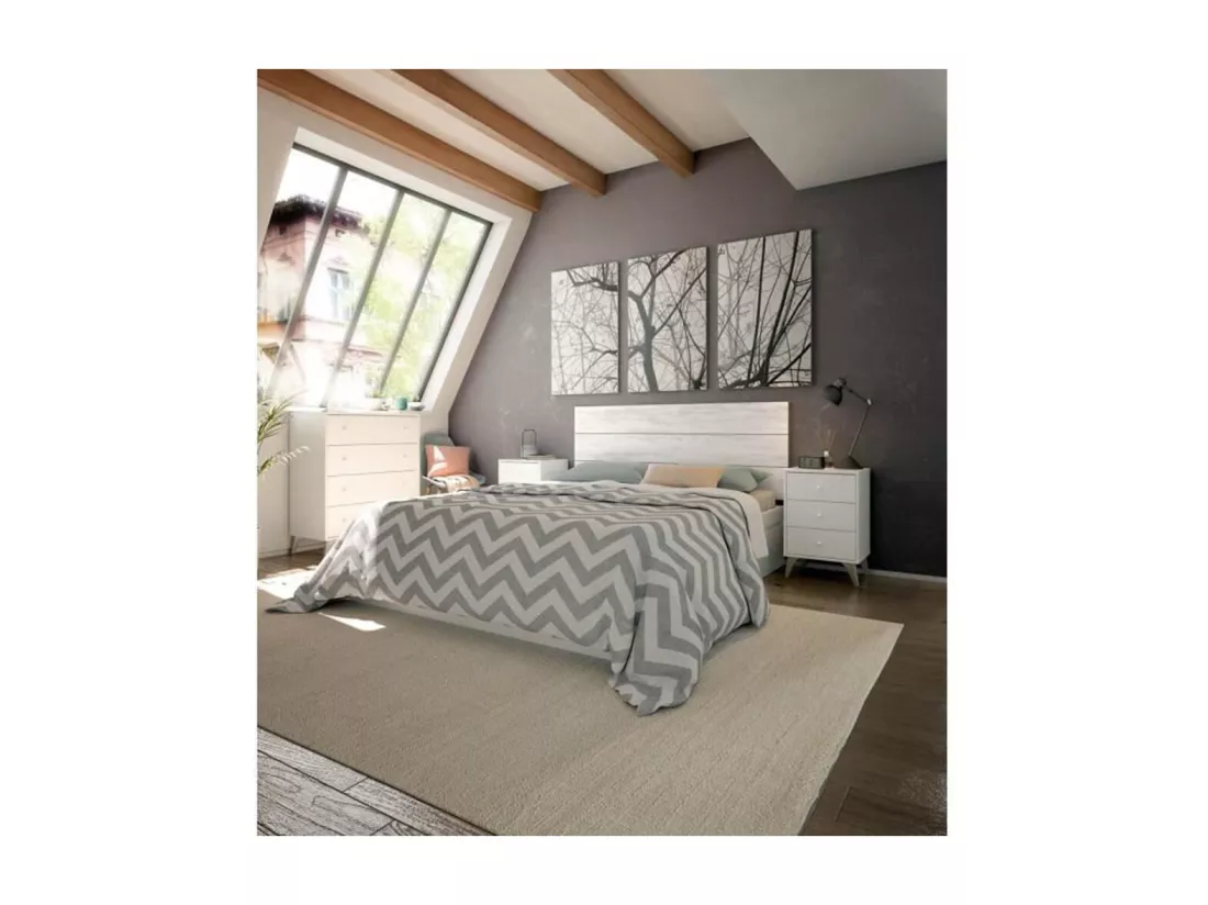 Commode avec 4 tiroirs couleur blanc artic - Longueur 77,5 x Hauteur 95 x Profondeur 40 cm