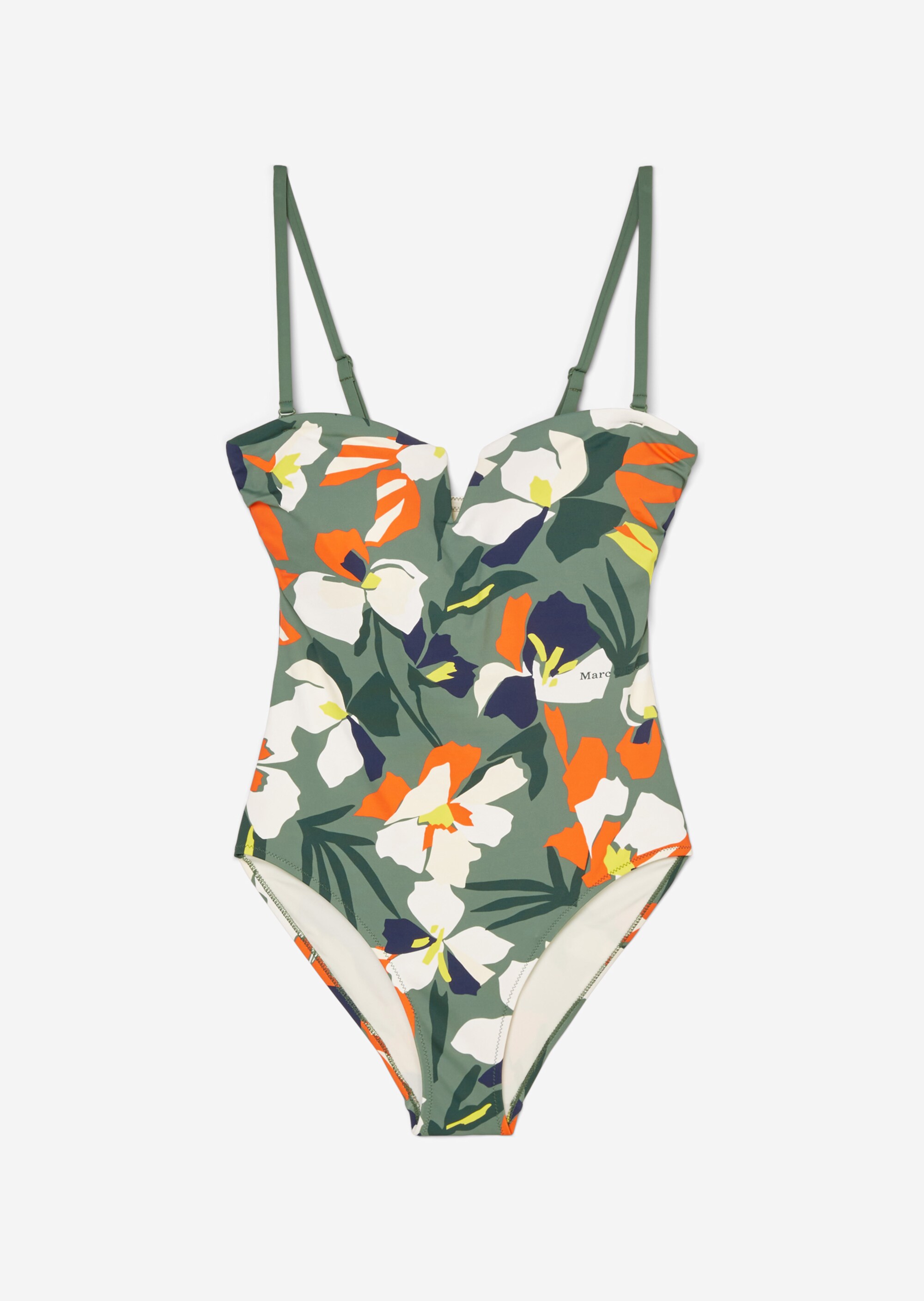 Bandeau-Badeanzug mit Allover-Print