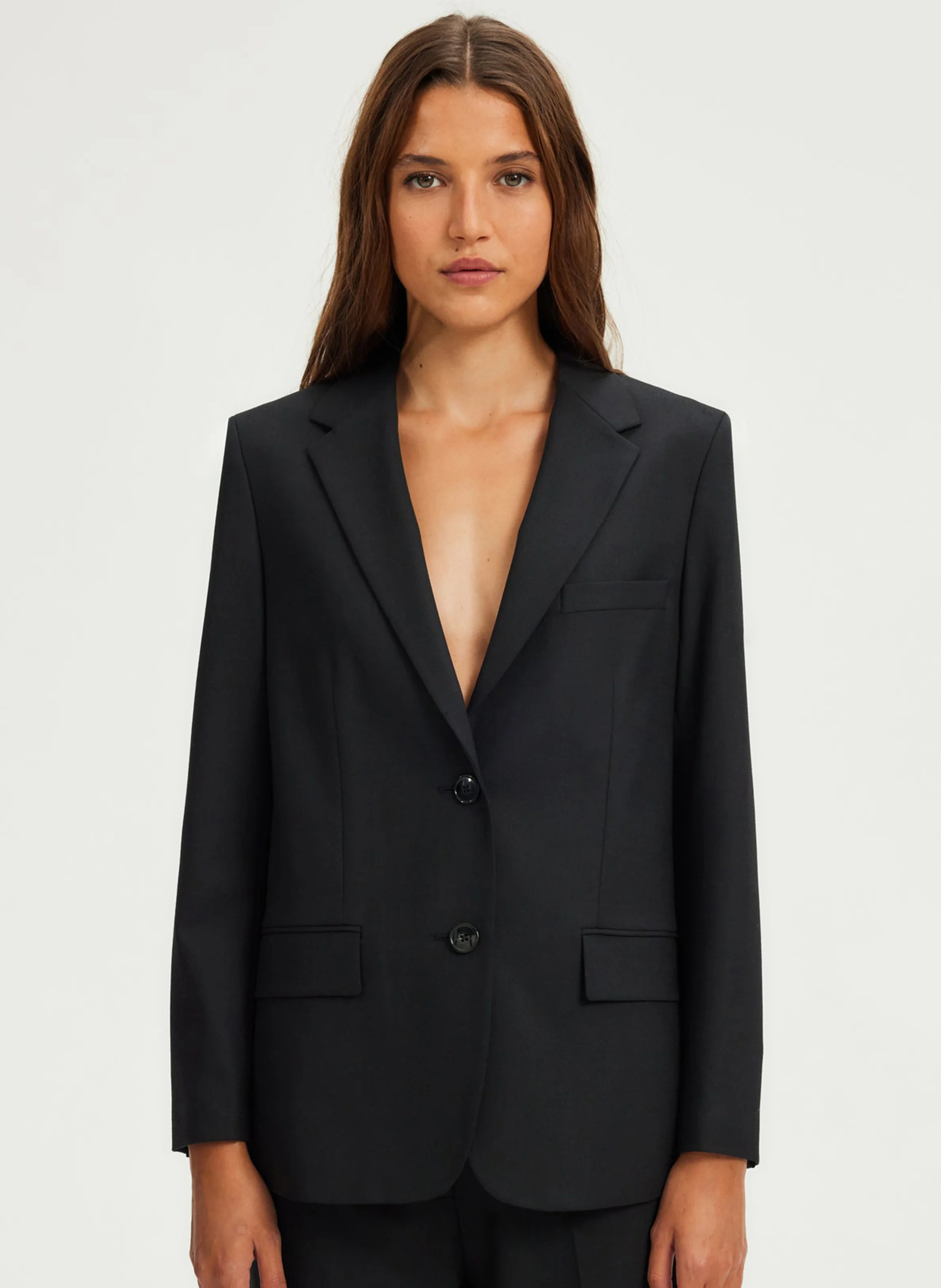 MELINDA - Veste de tailleur en laine mélangée | Noir