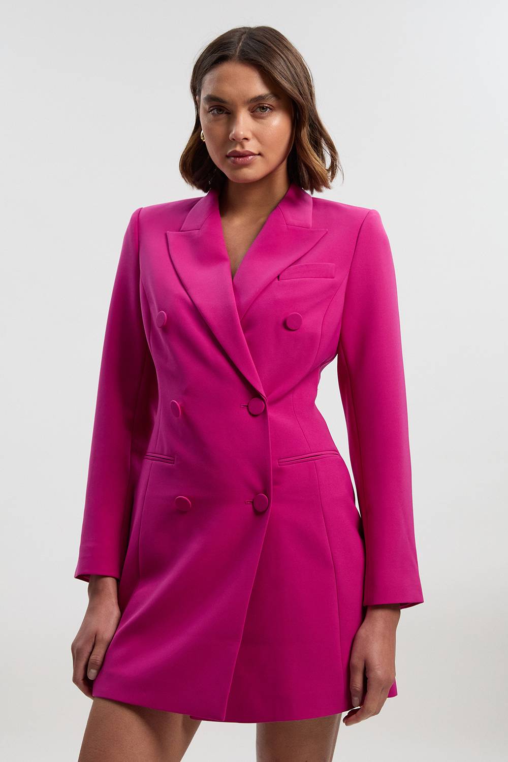 KarenMillen Robe Blazer Mini Croisée Ajustée et Raffinée