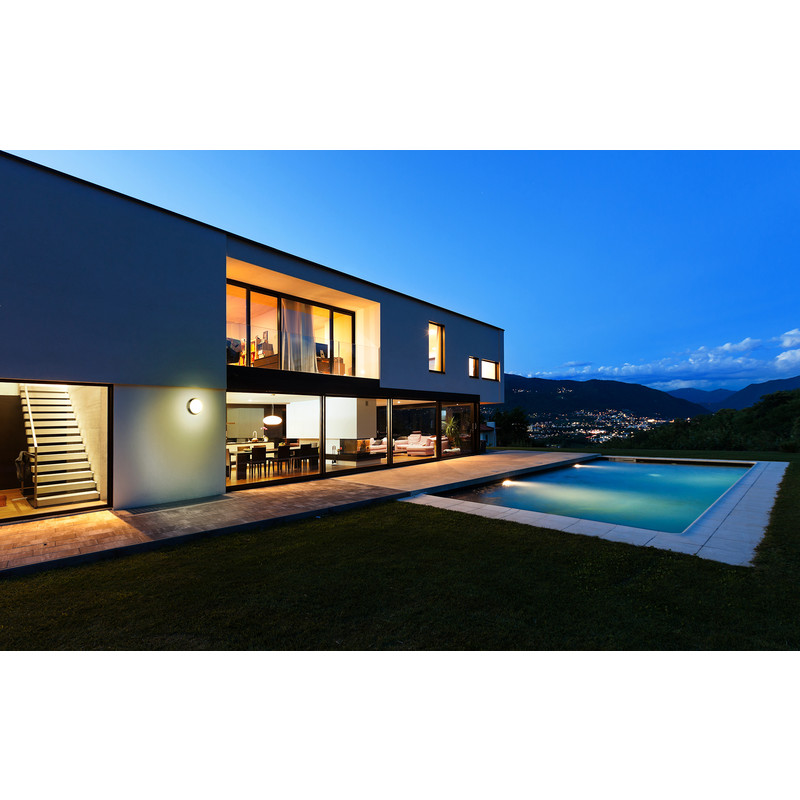 Luceco rond LED buitenlamp zwart/wit IP54 10W 700lm 4000K