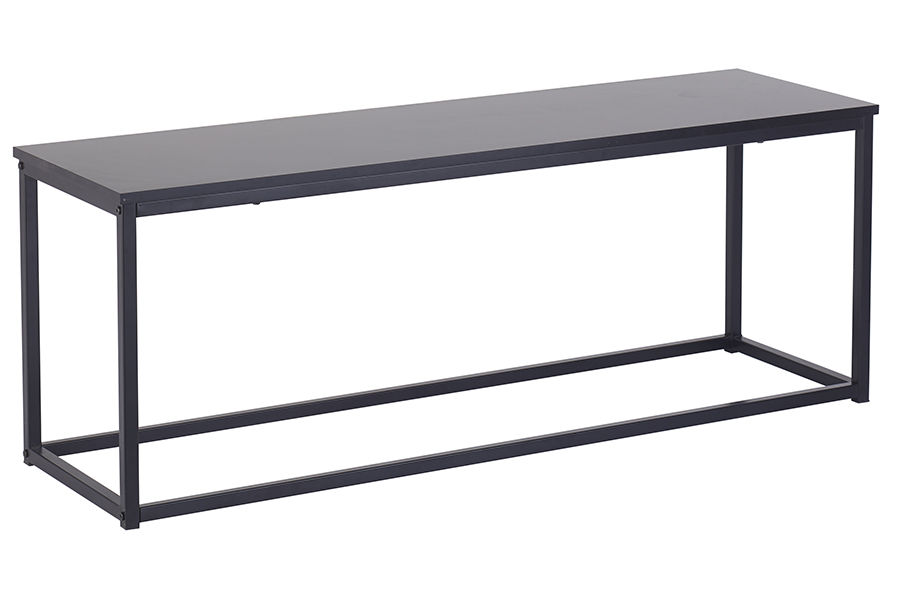 Bordeaux benk Sort plate med metallunderstell. 120 cm.