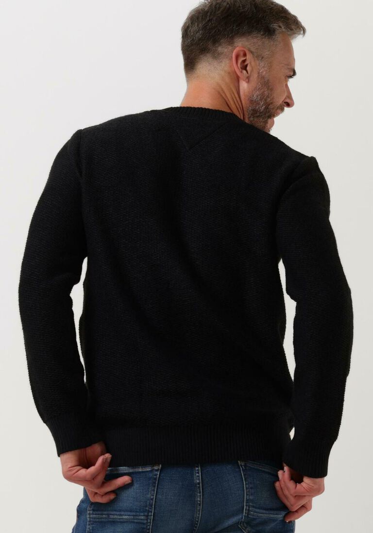 TOMMY JEANS zwarte tommy jeans trui tjm regular structured sweater
