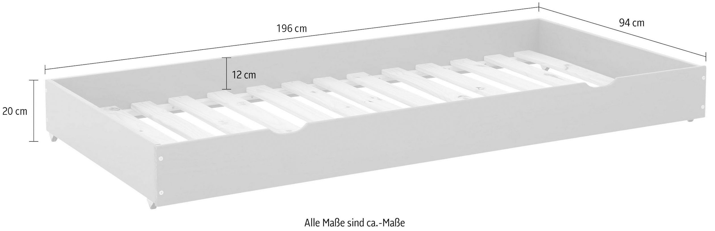 Lüttenhütt Schubkasten »Alpi« passend für das Etagenbett der Serie Alpi, aus massivem Kiefernholz