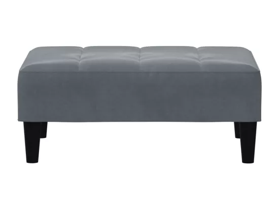Repose-pied gris foncé 77x55x31 cm velours