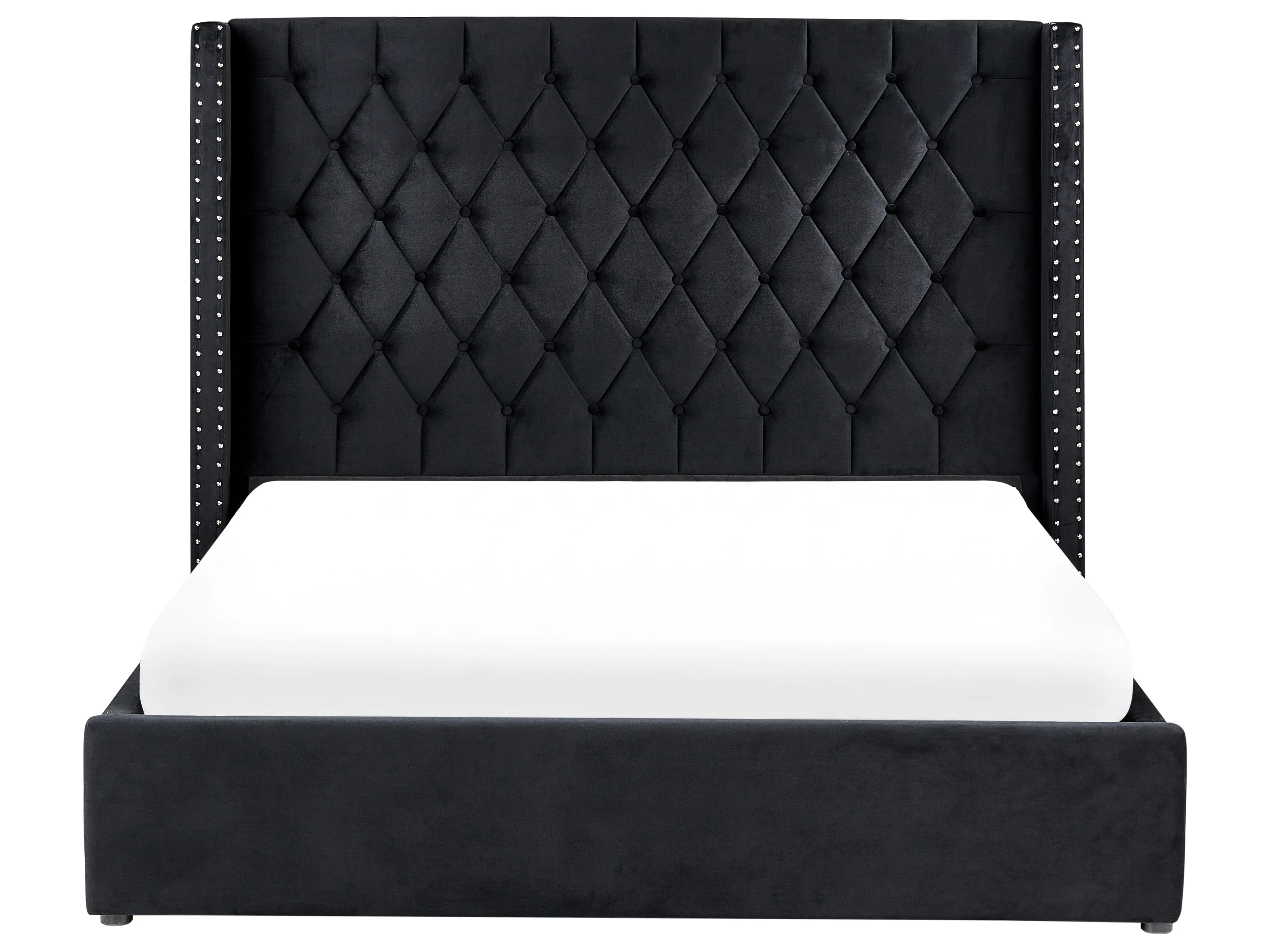 Bed met opbergruimte Fluweel LUBBON 160 x 200 cm Zwart
