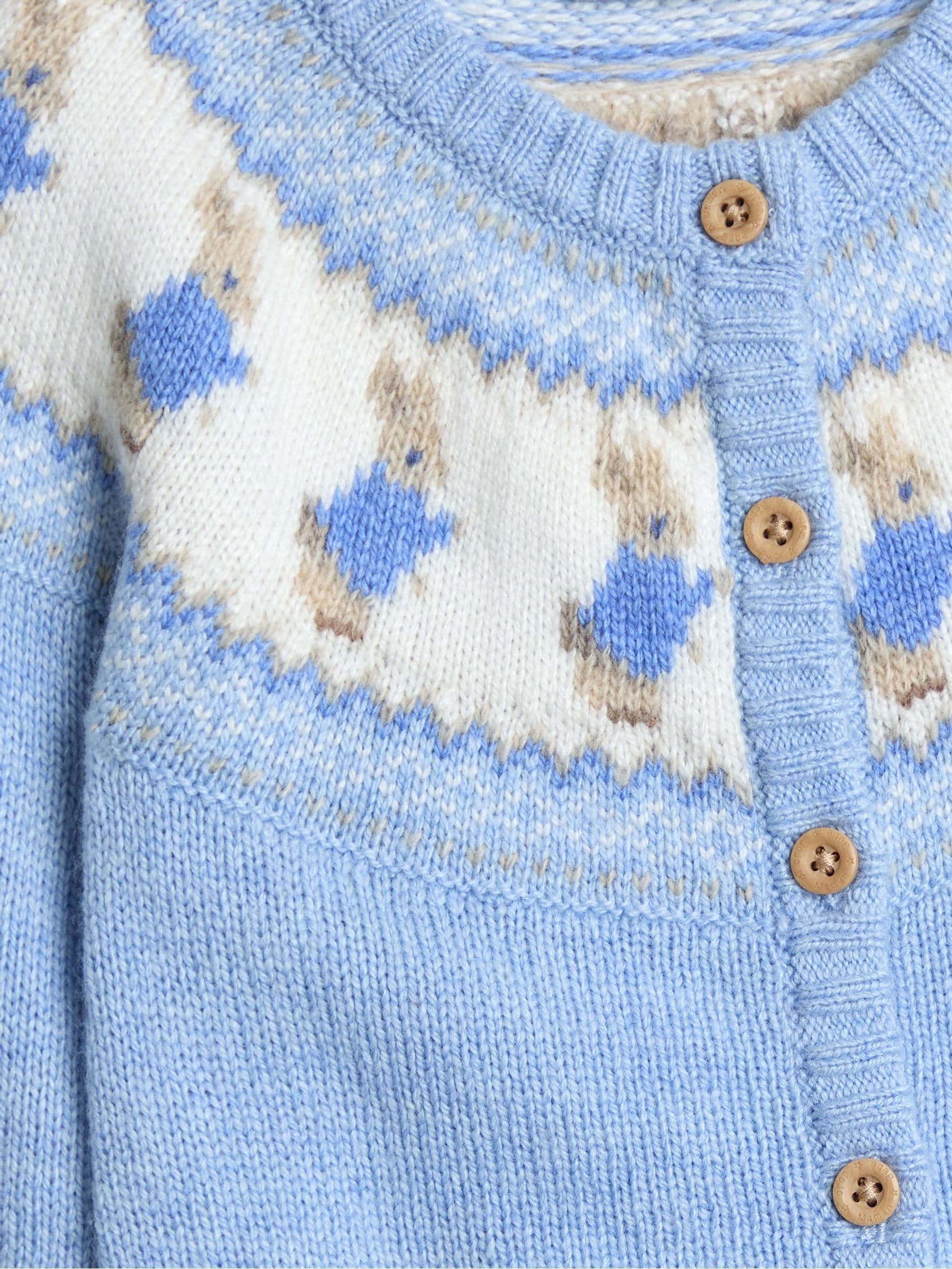 JoJo Maman Bébé Peter Rabbit™ Fairisle Knit Cardigan & Bottom Set