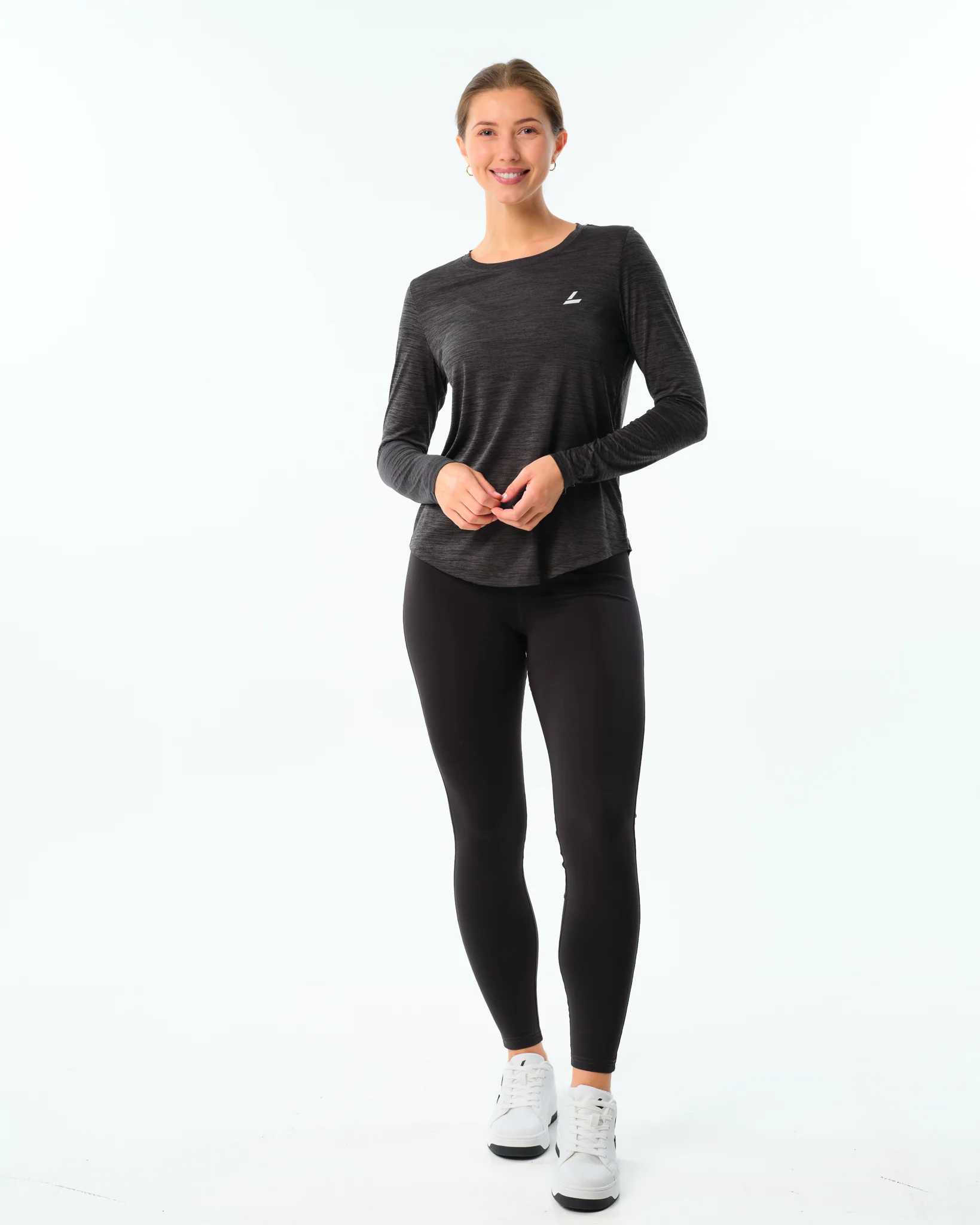 LEVITY Essential Marl Long Sleeve Dark Grey Marl