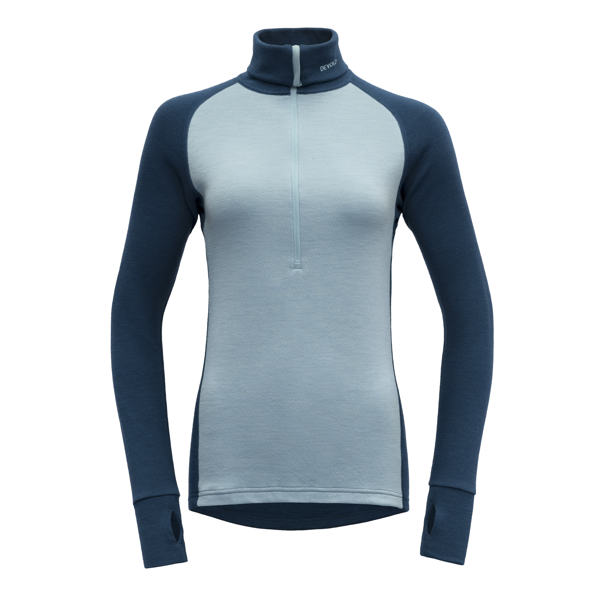 Expedition Merino 235 Zip Neck Dame Flood/Cameo