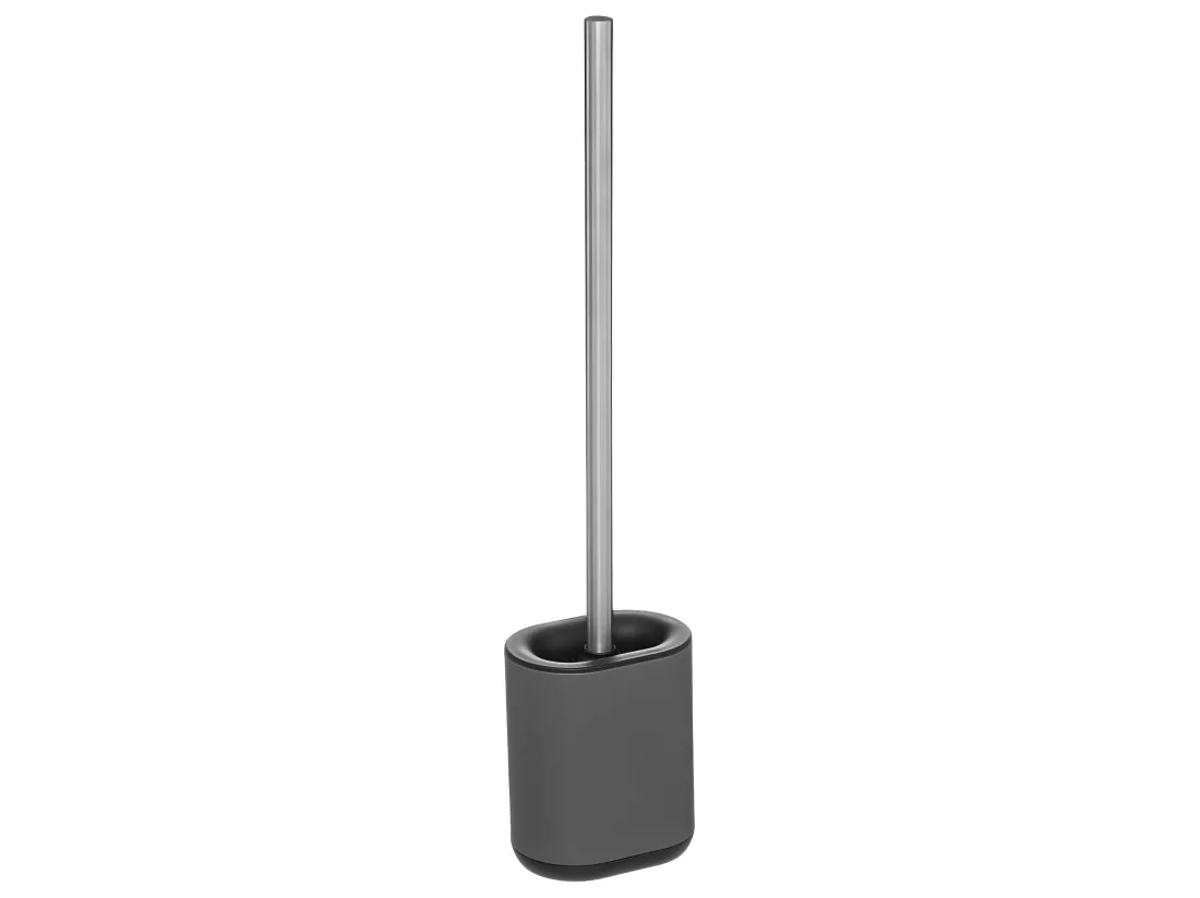Brosse WC avec support en métal Gris
