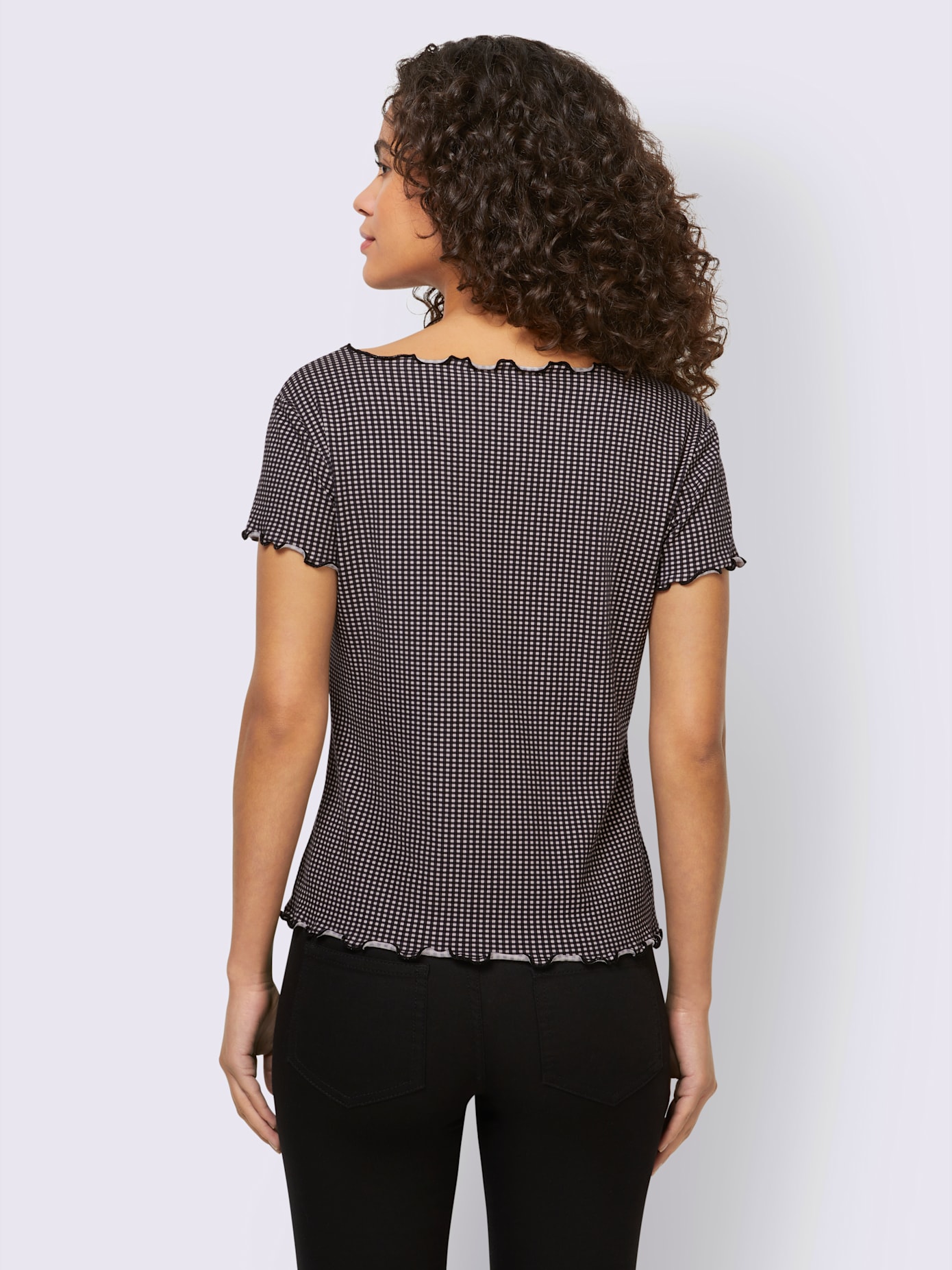T-shirt imprimé joli ourlet ondulé