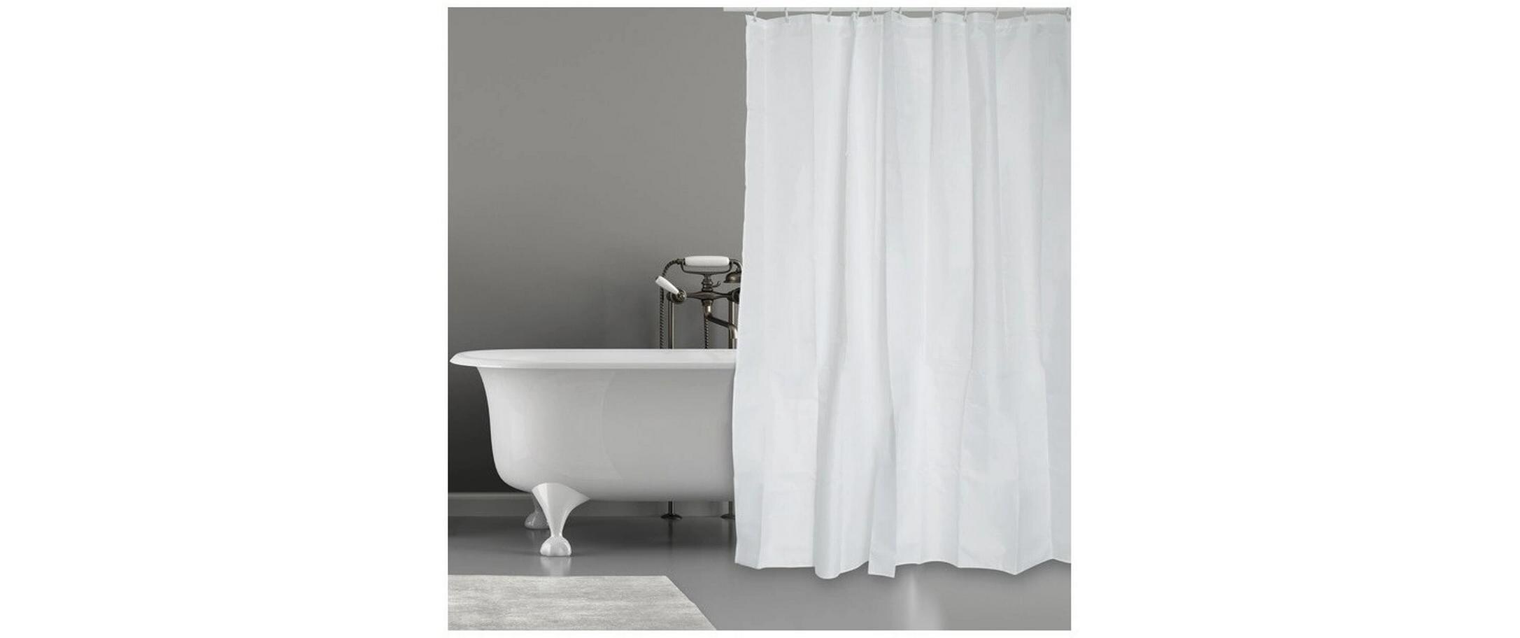 Duschvorhang 120 x 200 cm, WeissBadevorhang aus Polyester