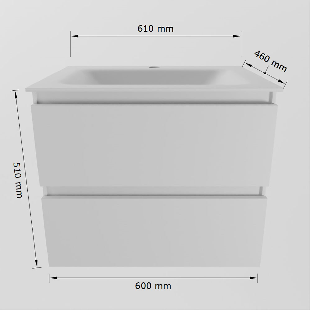 Mondiaz Aivy badmeubel 60cm mocha met wastafel solid surface talc midden zonder kraangat en spiegelkast