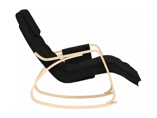Chaise à bascule Noir Tissu