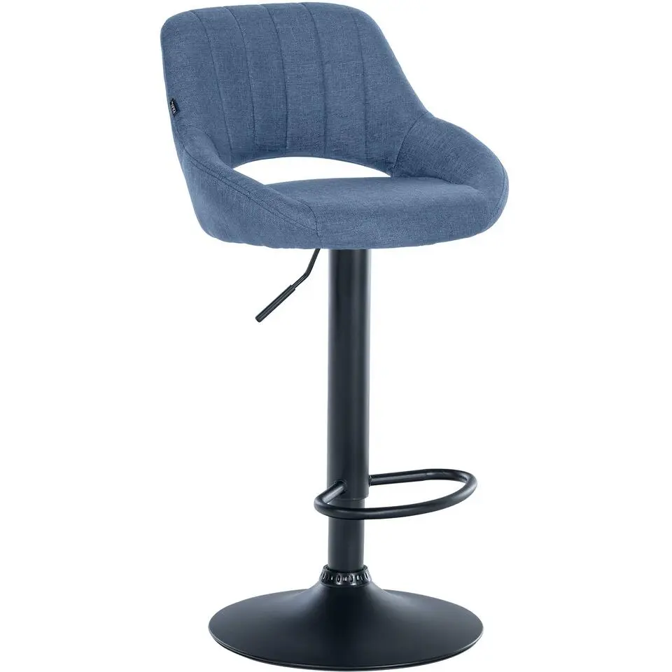 CLP Barkruk Milet zwart Frame - Stof - blauw