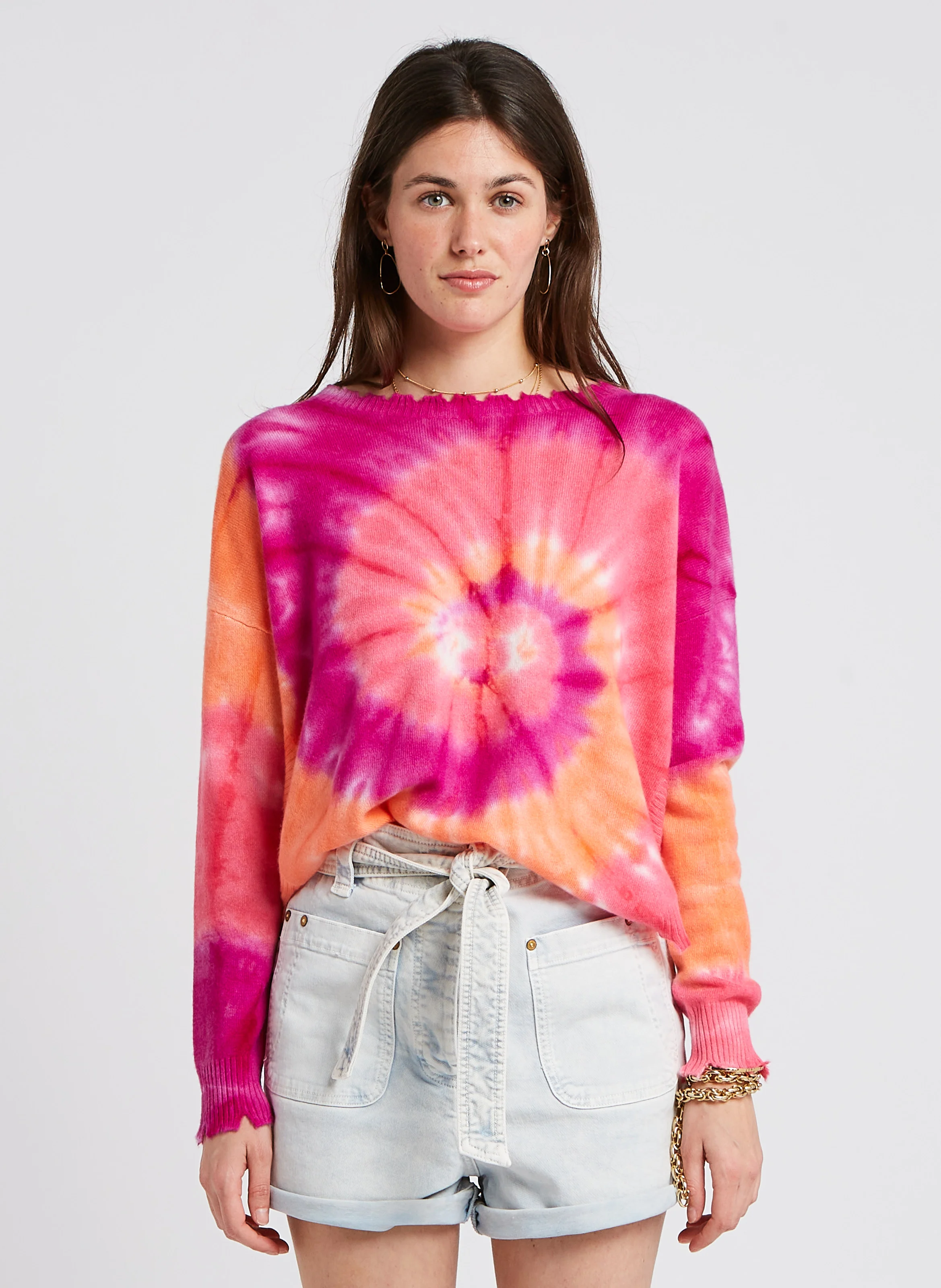 MELA SUNNY - Pull tie-and-dye en cachemire | Rose