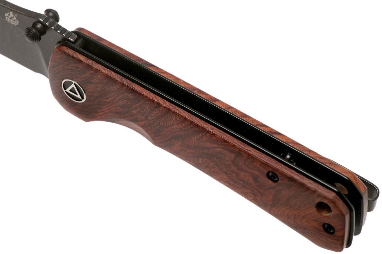 QSP Knife Hawk QS131-O2 Mkuruti Wood, Blackwashed, zakmes