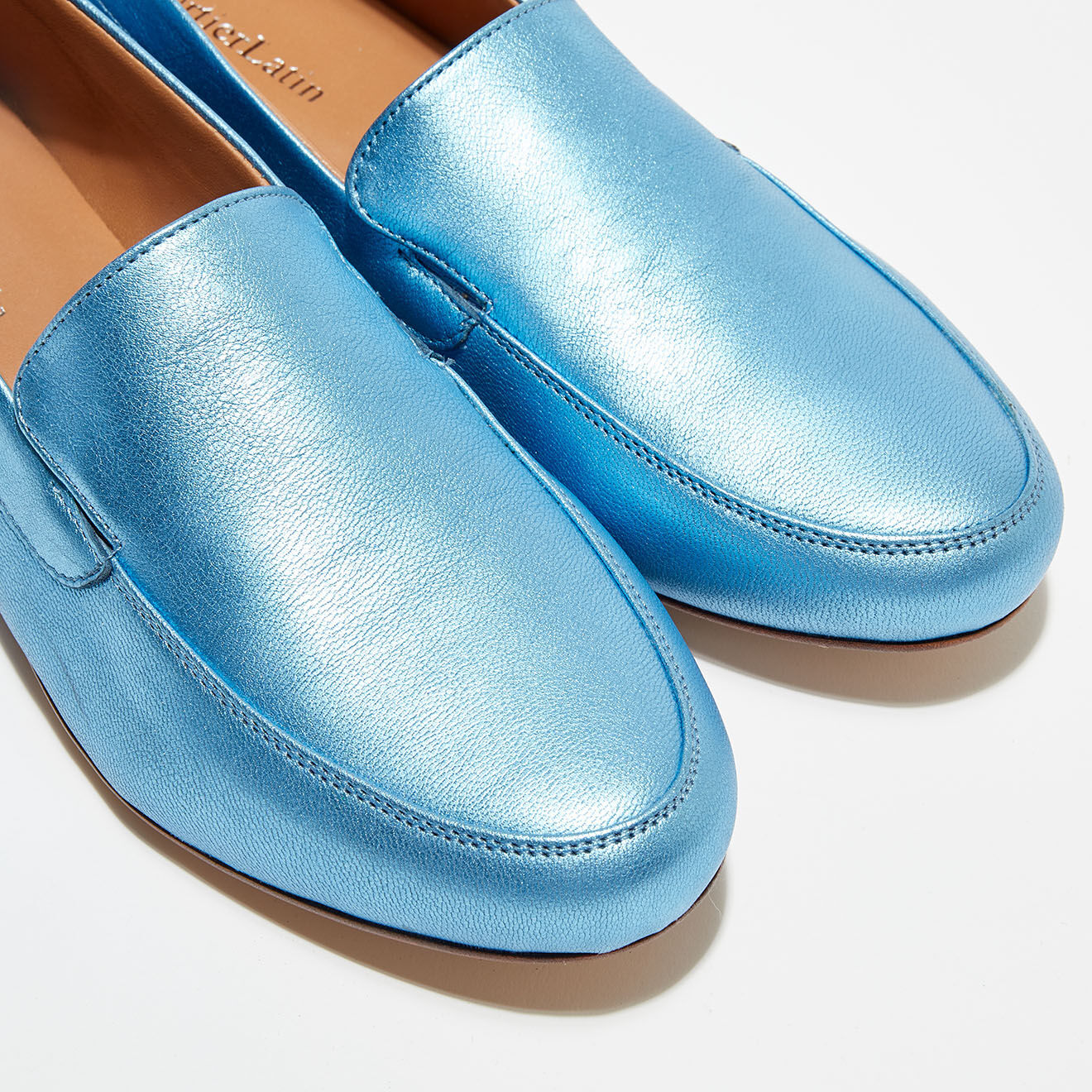 Quartier Latin Mocassins en Cuir Love irisés bleus