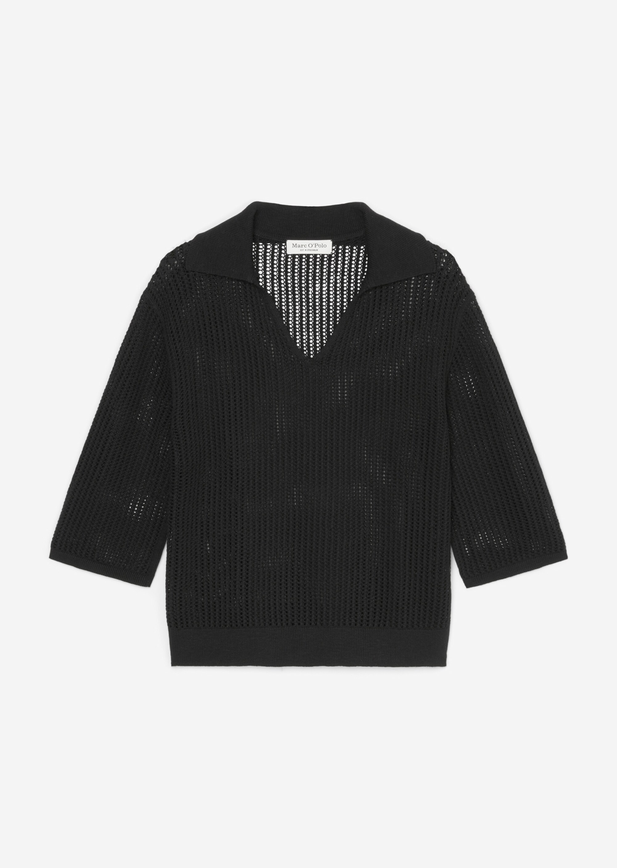 Strick-Poloshirt looseaus Organic Cotton-Leinen-Mix