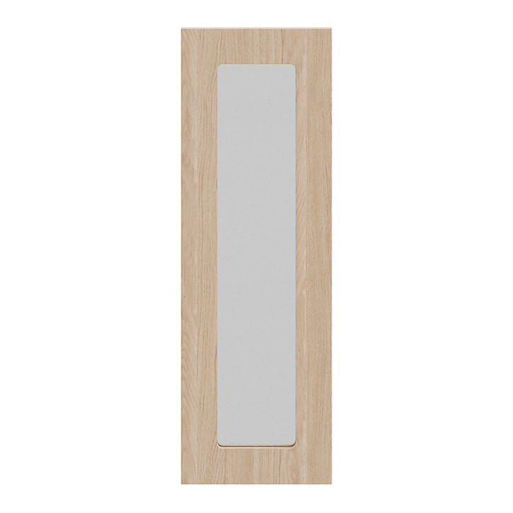 Porte de meuble de cuisine vitrée Chia décor chêne clair mat l. 30 cm x H. 90 cm GoodHome