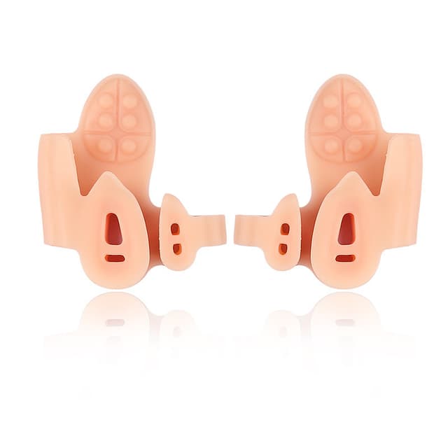 2-pak tre-hullers tåseparator Anti-Slip Vaskbar Genanvendelig Beige