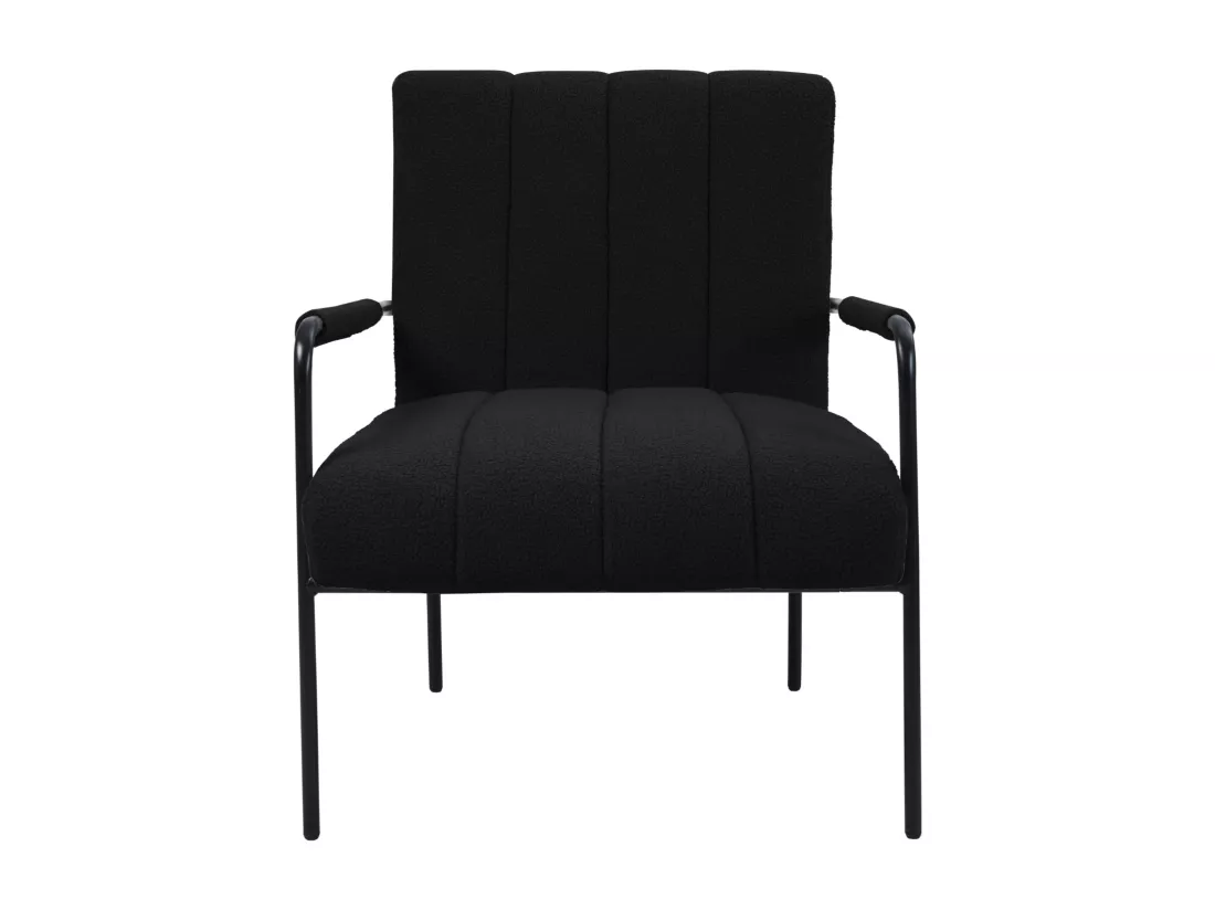 Fauteuil de salon SVITA KYLE Chaise rembourrée Chaise d'appoint Salon avec accoudoir Noir