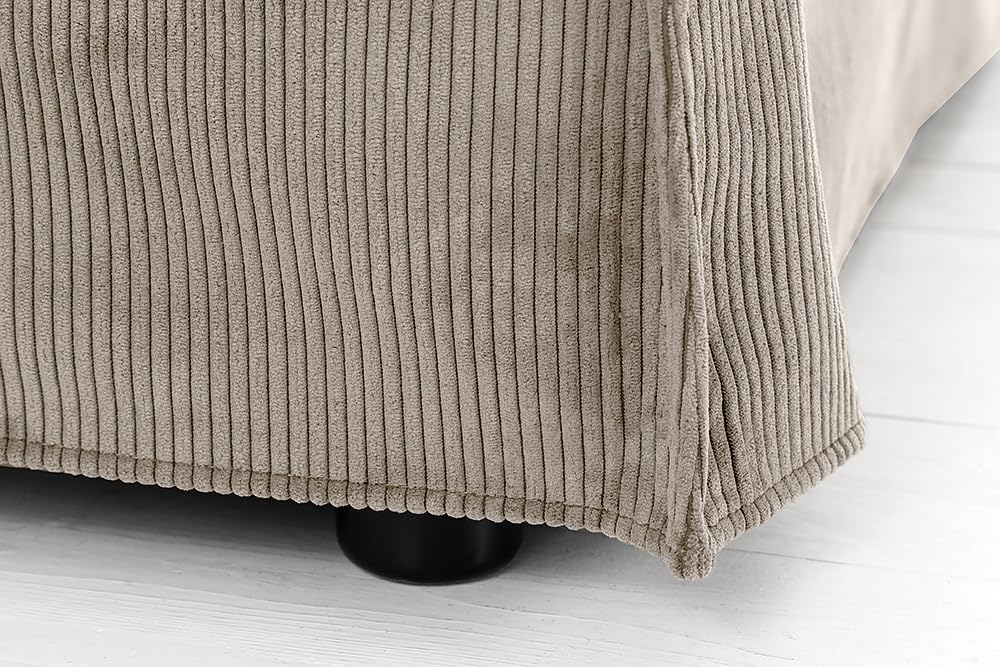 Riess Ambiente Großes 3-Sitzer Sofa Heaven - 200cm - Greige - Cord Federkern Hussensofa
