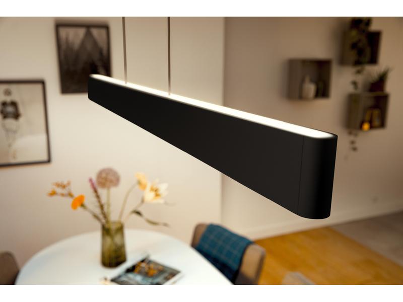 Philips Hue White & Col. Amb. Ensis Pendelleuchte schwarz 4 Pendelleuchte mit integriertem LED Modul