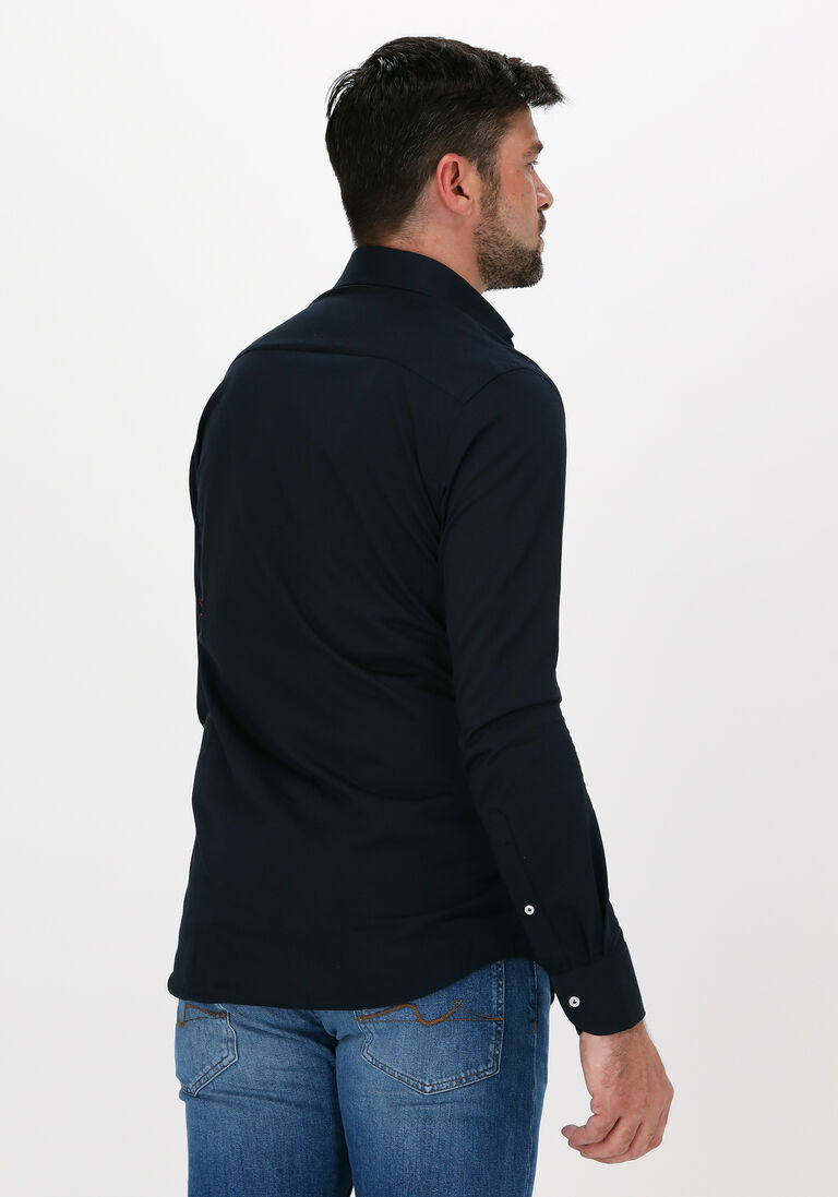 PROFUOMO donkerblauwe profuomo casual overhemd japanese knitted