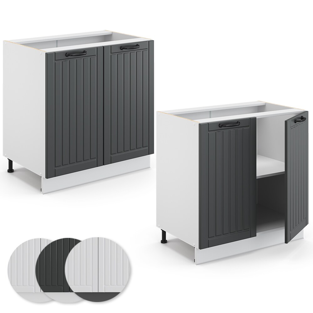 Vicco Unterschrank 80 cm FAME Line Küchenschrank Küchenzeile Landhaus Anthrazit