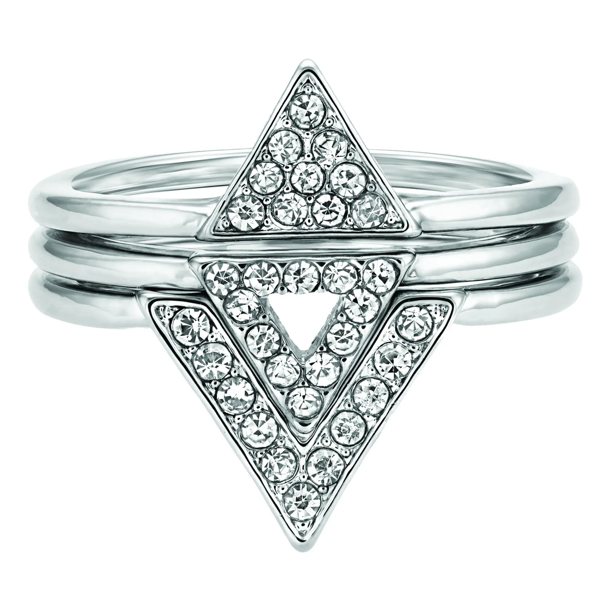 Buckley London Ring rhodiniert mit Kristallen