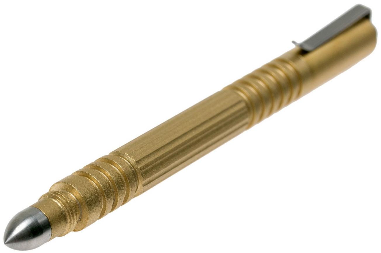 Rick Hinderer Investigator Pen Brass/Messing, beadblasted, tactische pen