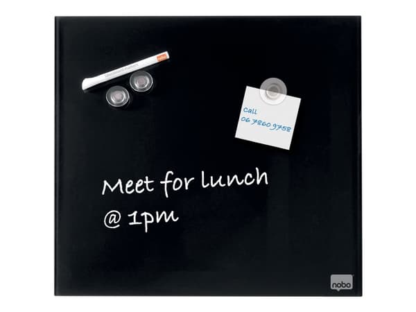 Nobo - Whiteboard - 300 x 300 mm - glass - magnetisk - svart