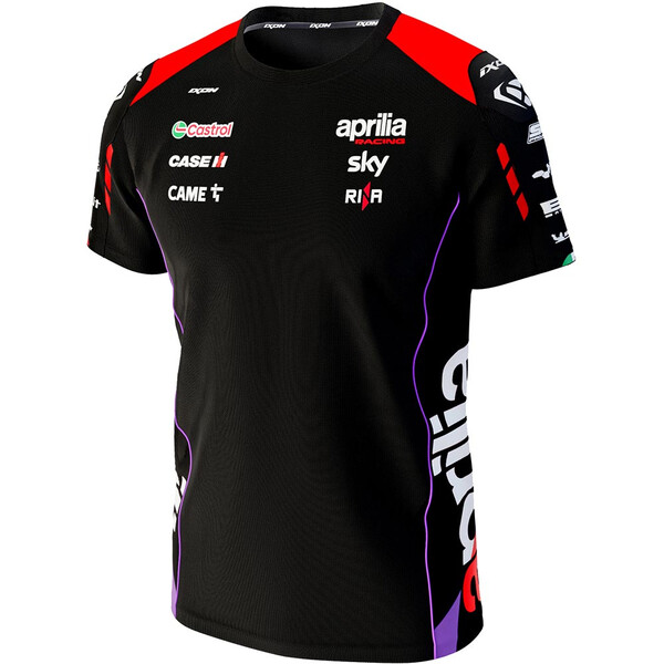 Ixon - T-shirt Aprilia 24 N°1 Noir / Rouge fluo / Violet