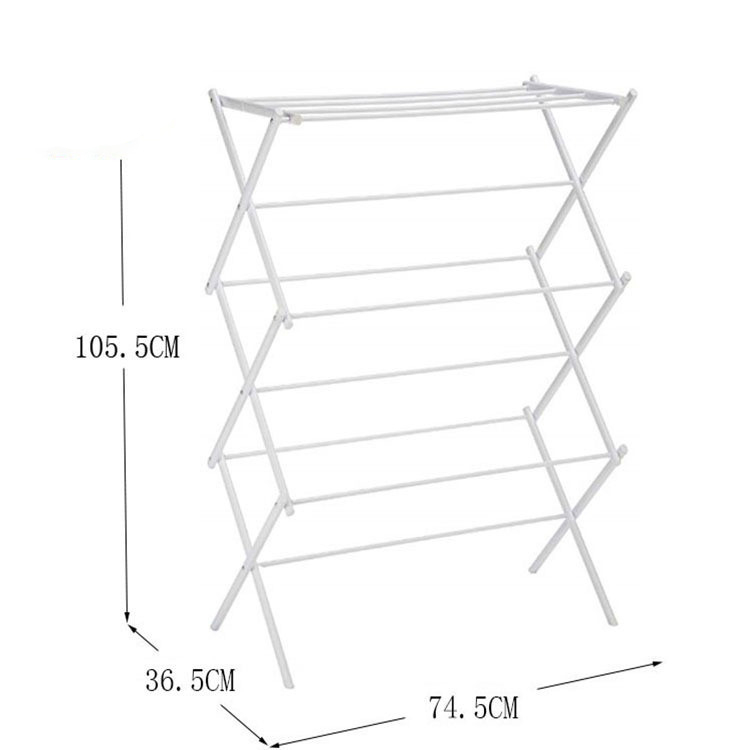 (105.5x74.5cm) Faltbarer Wäscheständer Platzsparender Wäsche Turm Trockner - Weiss