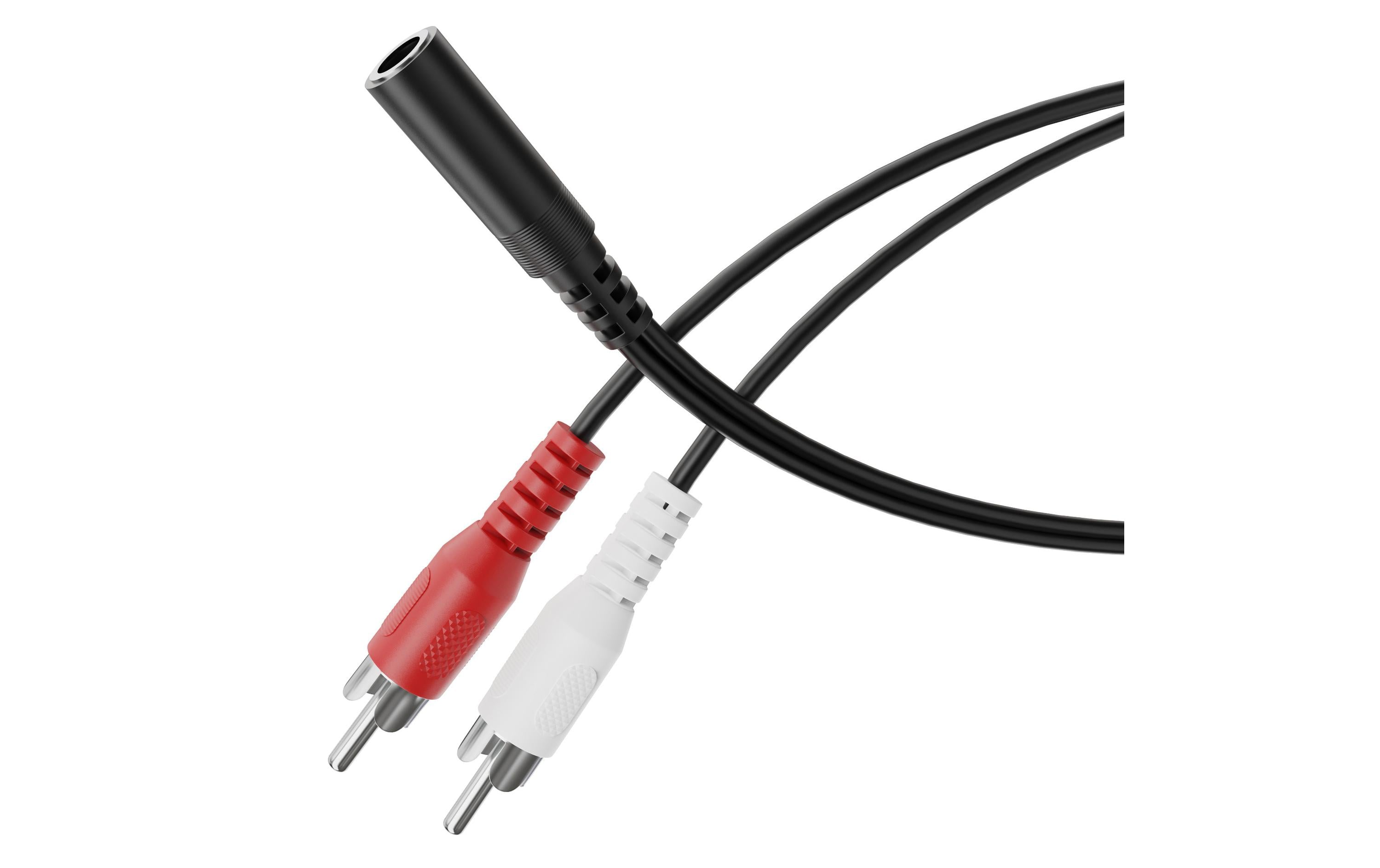 Audio-Adapter Klinke 3.5 mm, female - CinchAudio Adapter 3.5 mm Buchse auf 2x Cinch Stecker, 0.20m