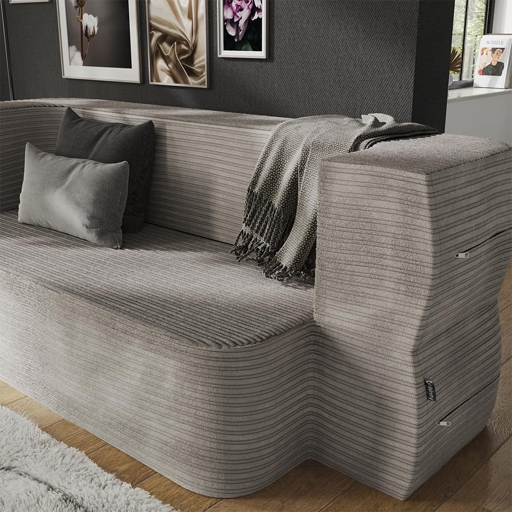 Sofa Lille, Schlafcouch, Beige, 190 cm mit Schlaffunktion