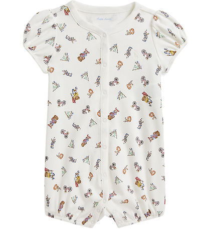 Polo Ralph Lauren Sommerstrampler - Weiß m. Sommerdruck