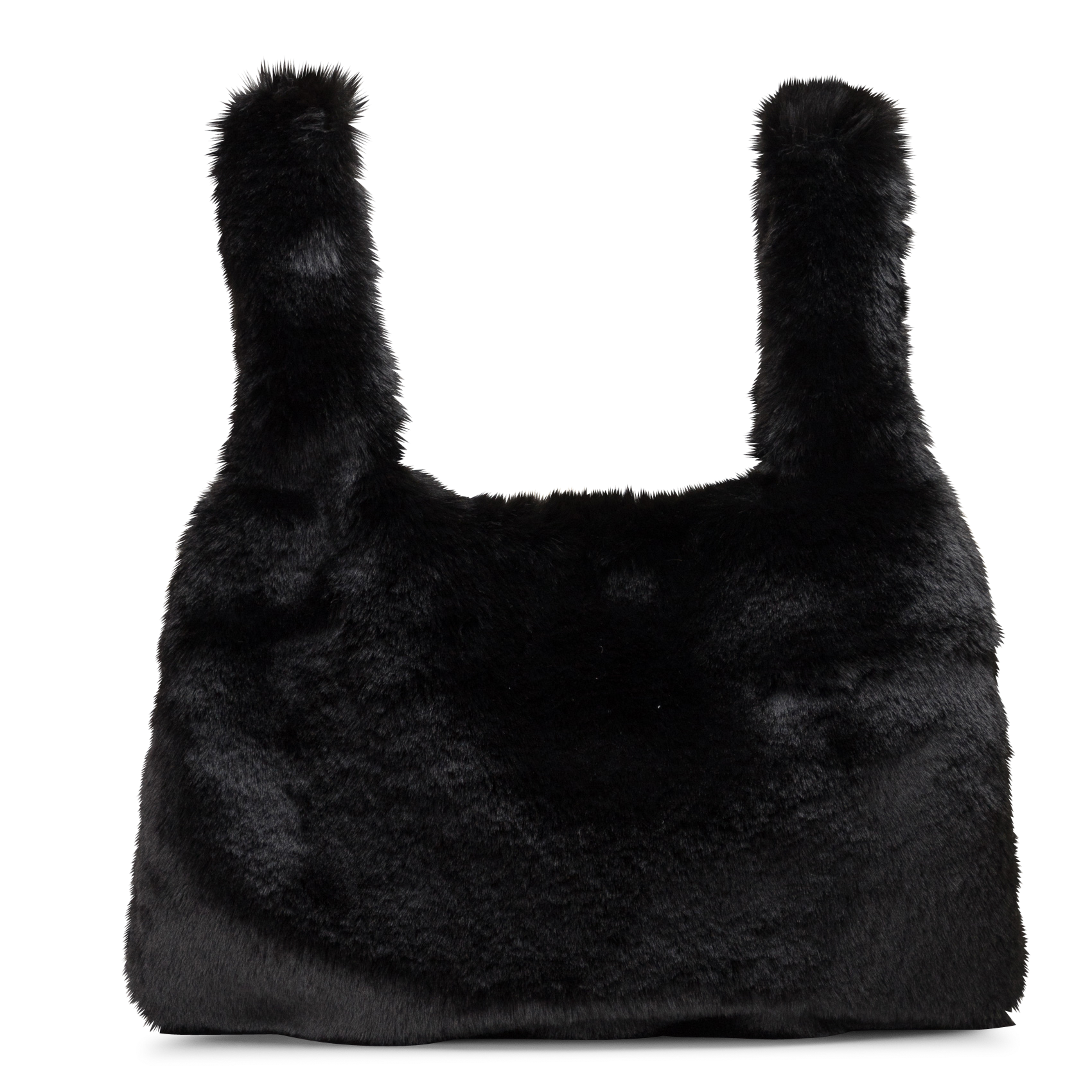Sac à main aspect fourrure| Noir