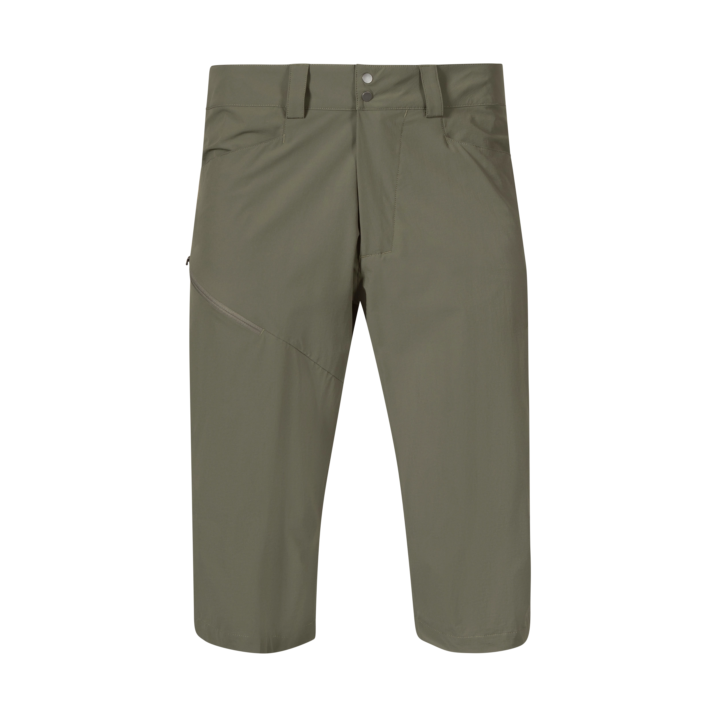 Vandre Light Softshell Long Shorts Men Green Mud